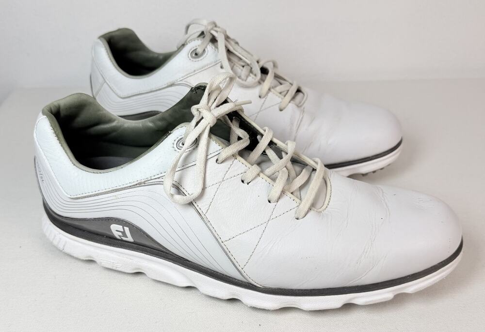 FootJoy FJ Pro SL Spikeless Golf Shoes White Grey Silver Men’s Size 12M 53267